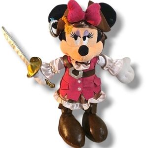 Disneyland Pirates of the Caribbean Minnie Mouse Plush 11 Inch Pirate Stuffed